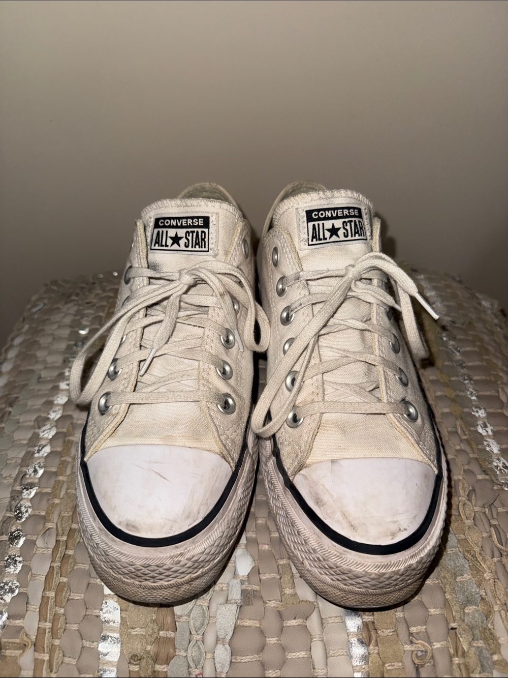 White Converse All Star Lift Platform Low Top